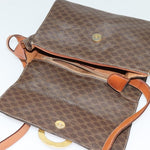 Celine Vintage Macadam Circle Logo Shoulder Bag Canvas and Leather - image 15