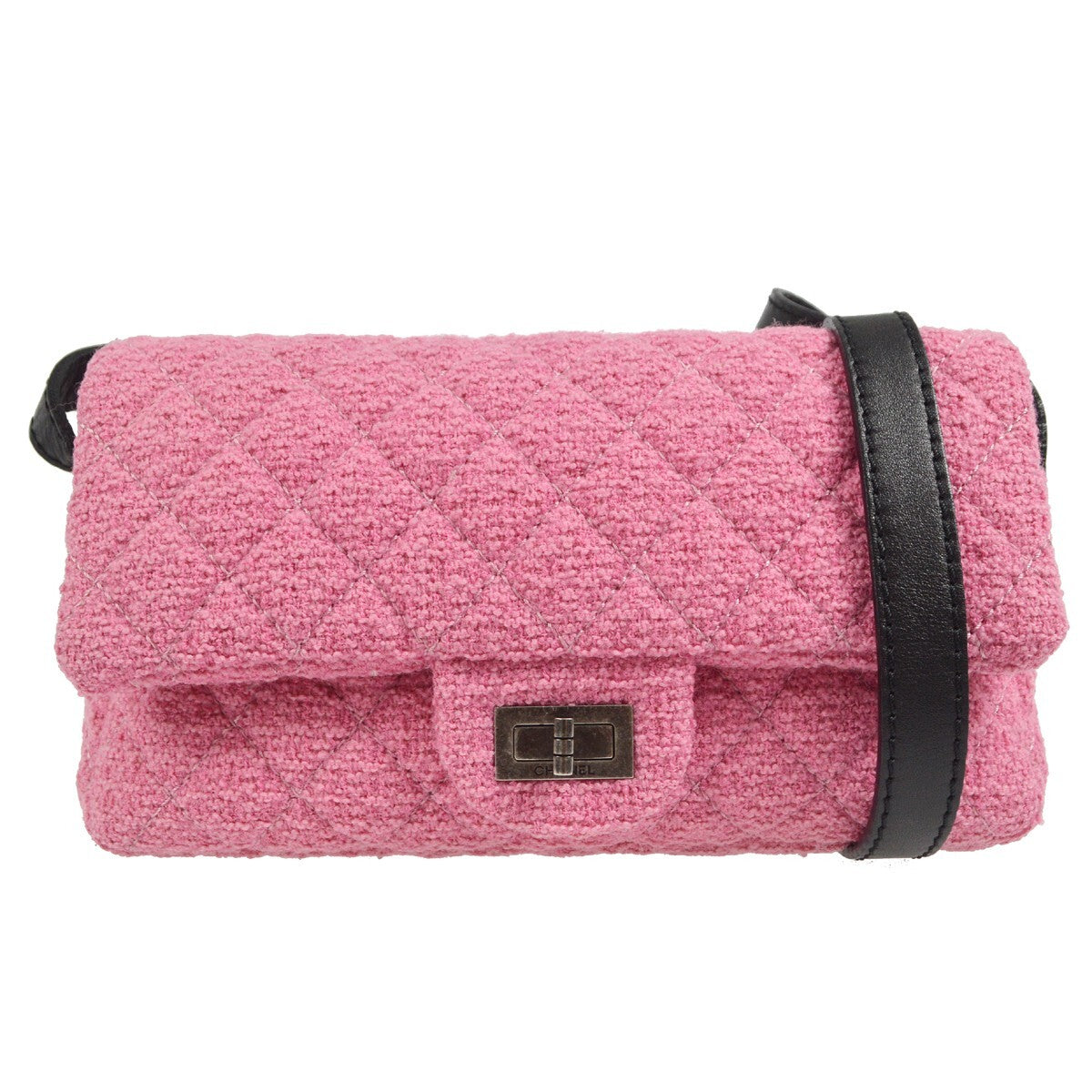 Chanel Easy Reissue Messenger Flap Bag Quilted Tweed Medium - image 1