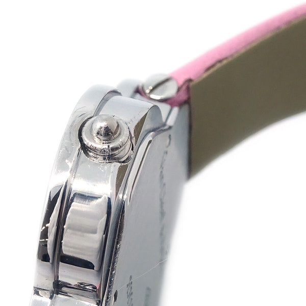 Van Cleef & Arpels Alhambra Quartz Watch White Gold and Satin with Diamond Bezel and Mother of Pearl 26