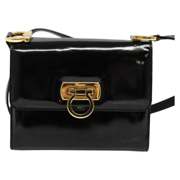 Salvatore Ferragamo Gancini Shoulder Bag Patent Leather - image 1