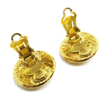 Chanel Vintage CC Round Clip-On Earrings Metal Small - image 4