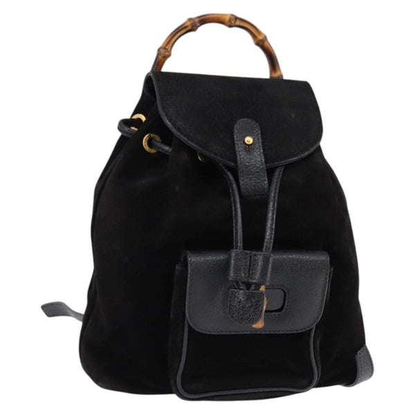 Gucci Vintage Bamboo Backpack Suede Mini - image 1