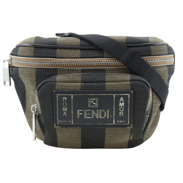 Fendi Front Pocket Waist Bag Pequin Canvas - image 1