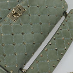 Valentino Garavani Rockstud Spike Flap Bag Quilted Suede Medium - image 20