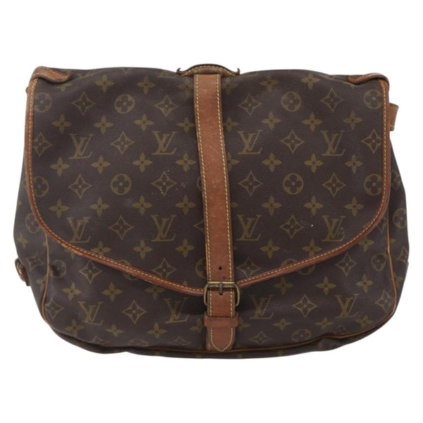 Louis Vuitton Saumur Handbag Monogram Canvas 35
