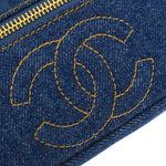 Chanel Vintage Timeless Cosmetic Case Denim Small - image 6