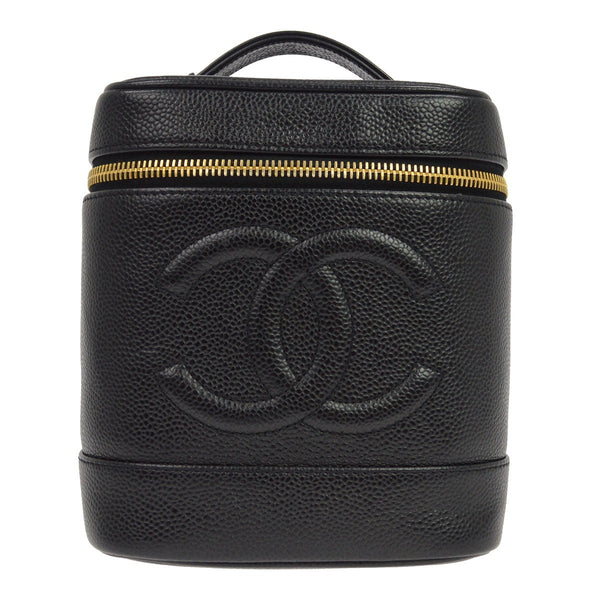 Chanel Vintage Timeless Cosmetic Case Caviar Tall - image 1