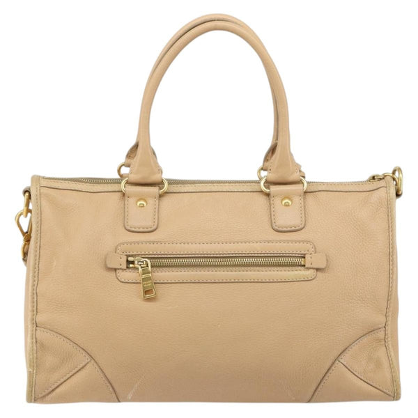 Prada Front Zip Convertible Satchel Cervo Leather Medium