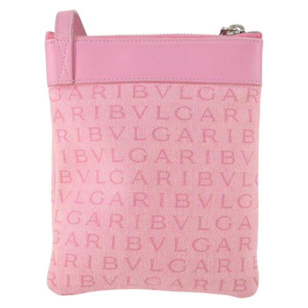 Bvlgari Logomania Shoulder Bag Canvas with Leather
