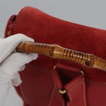 Gucci Vintage Bamboo Backpack Suede and Leather - image 16
