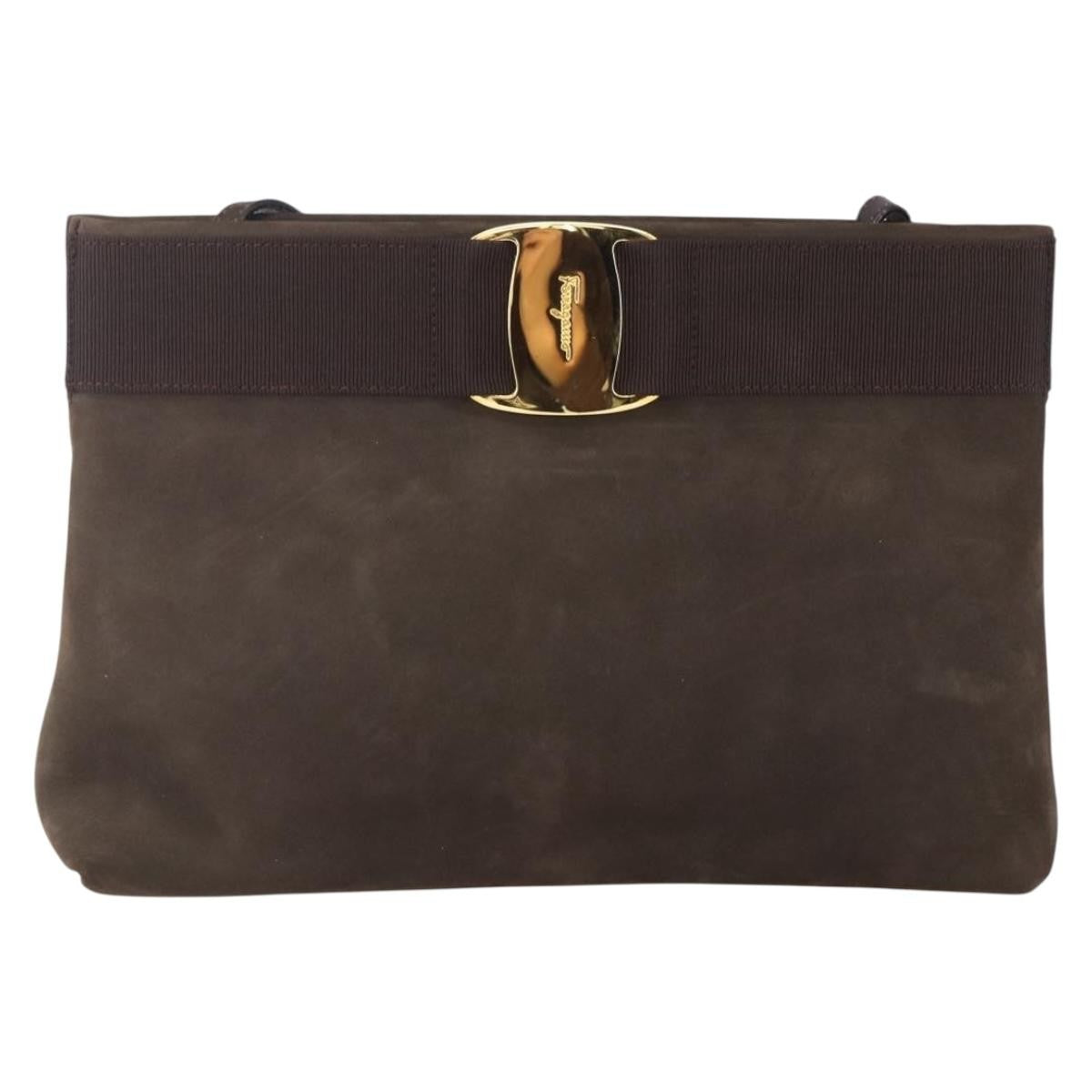 Salvatore Ferragamo Vala Shoulder Bag Suede - image 1