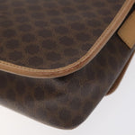 Celine Vintage Macadam Circle Logo Shoulder Bag Canvas and Leather - image 8