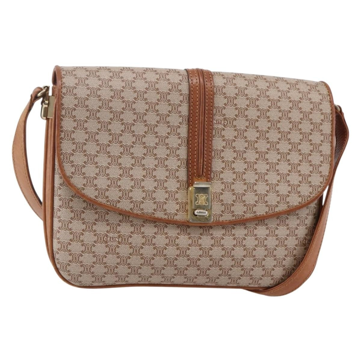 Celine Vintage Macadam Shoulder Bag Canvas and Leather - image 1