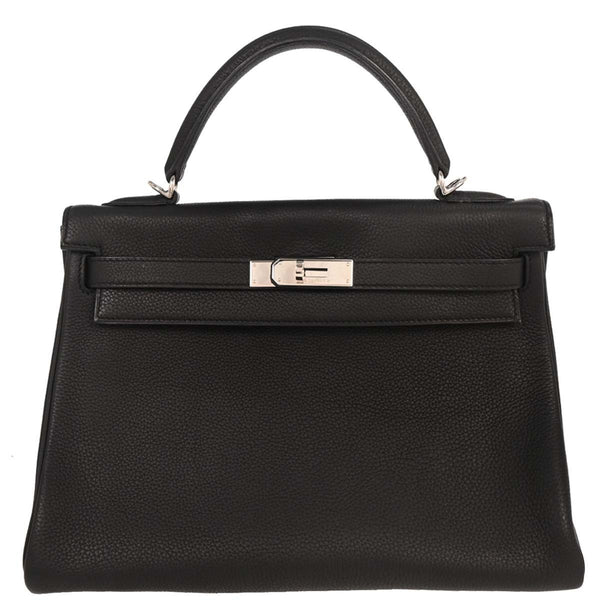 Hermes Kelly Handbag Black Togo with Gold Hardware 32 - image 1