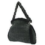 Chanel Vintage Embroidered CC Chain Tote Quilted Suede and Shearling - image 2