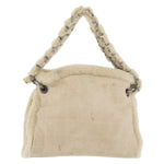 Chanel Vintage Embroidered CC Chain Tote Quilted Suede and Shearling - image 2
