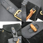 Gucci Vintage Bamboo Backpack Suede Small - image 11