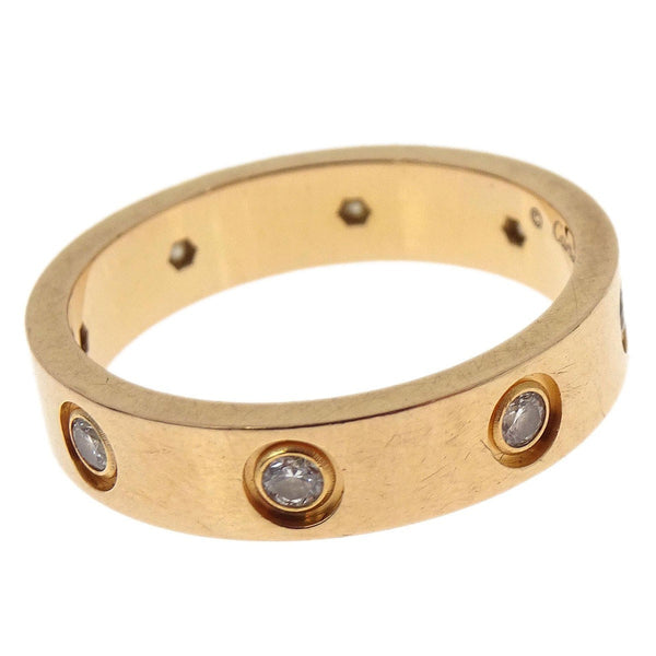Cartier Love Wedding Band 8 Diamonds Ring 18K Yellow Gold with Diamonds