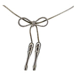 Christian Dior Bow CD Pendant Necklace Metal with Crystal - image 2