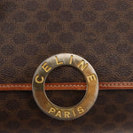 Celine Vintage Macadam Circle Logo Shoulder Bag Canvas and Leather - image 12