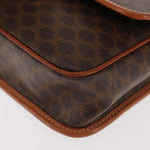 Celine Vintage Macadam Circle Logo Shoulder Bag Canvas and Leather - image 9