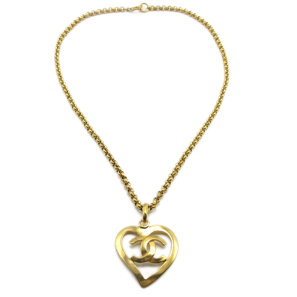 Chanel CC Heart Pendant Metal - image 1