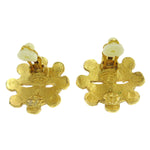 Chanel Vintage Flower Clip-On Earrings Metal - image 3
