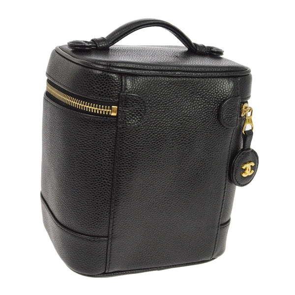Chanel Vintage Timeless Cosmetic Case Caviar Tall