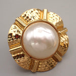 Chanel Vintage Clip-On Earrings Metal with Faux Pearl - image 4