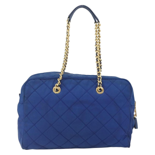 Prada Chain Shoulder Bag Quilted Tessuto Large