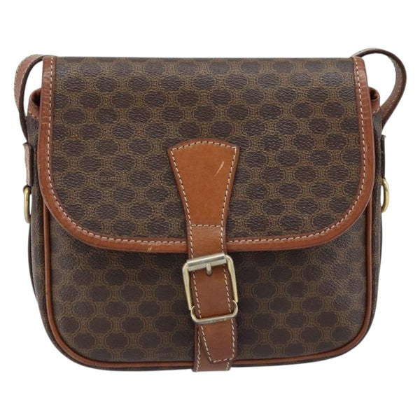 Celine Vintage Macadam Shoulder Bag Canvas and Leather - image 1