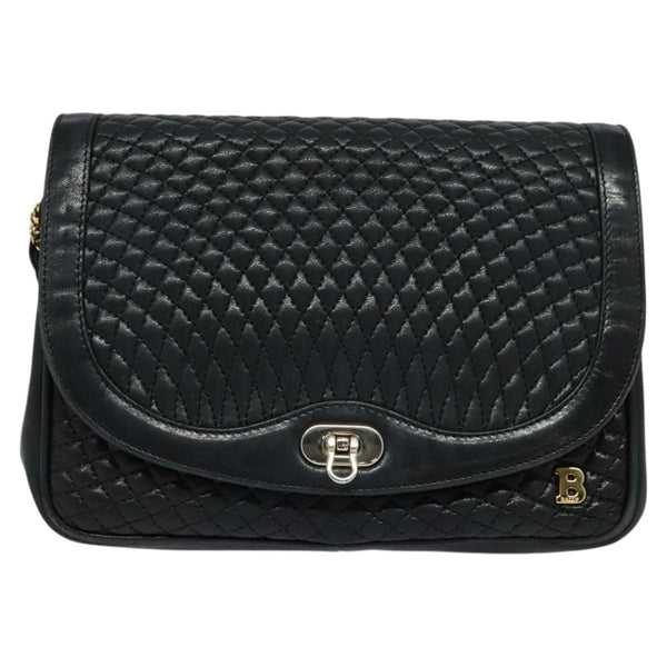 Bally Vintage Chain Shoulder Bag Quilted Leather - image 1