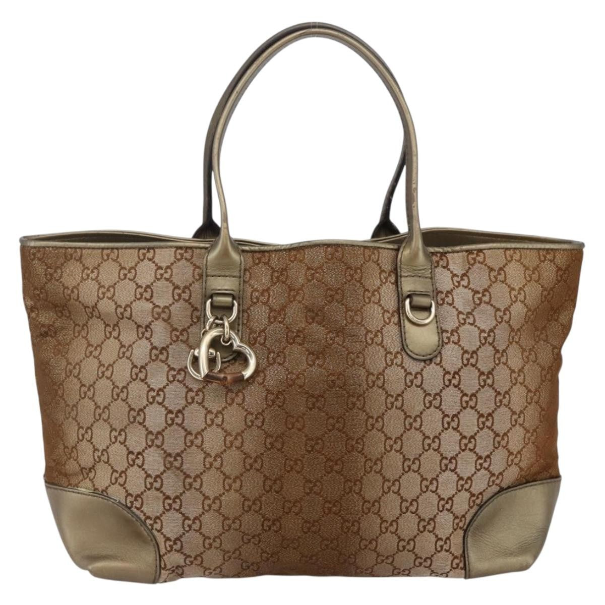 Gucci Heart Bit Open Tote GG Canvas with Leather Large - image 1