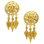 Chanel Vintage CC Round Drop Clip-On Earrings Metal Large - image 1