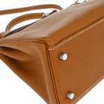 Hermes Kelly Handbag Brown Togo with Palladium Hardware 32 - image 8