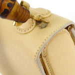 Gucci Vintage Convertible Bamboo Top Handle Bag Leather Small - image 7