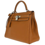 Hermes Kelly Handbag Brown Togo with Palladium Hardware 32 - image 3
