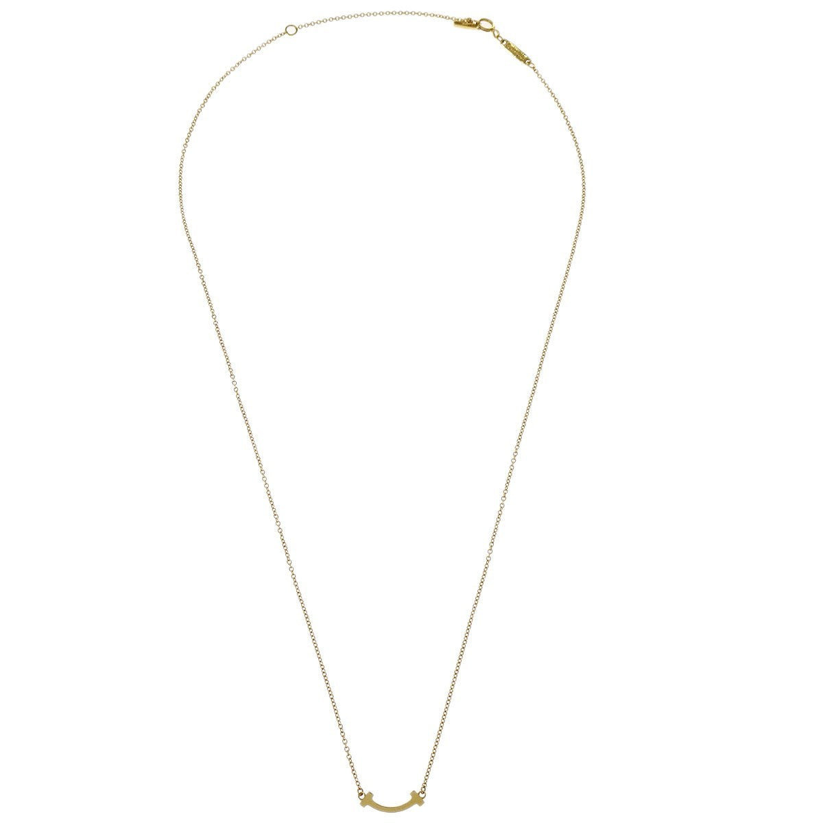 Tiffany & Co. T Smile Pendant Necklace 18K Yellow Gold Small - image 1