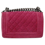 Chanel Boy Flap Bag Quilted Velvet Old Medium - image 2