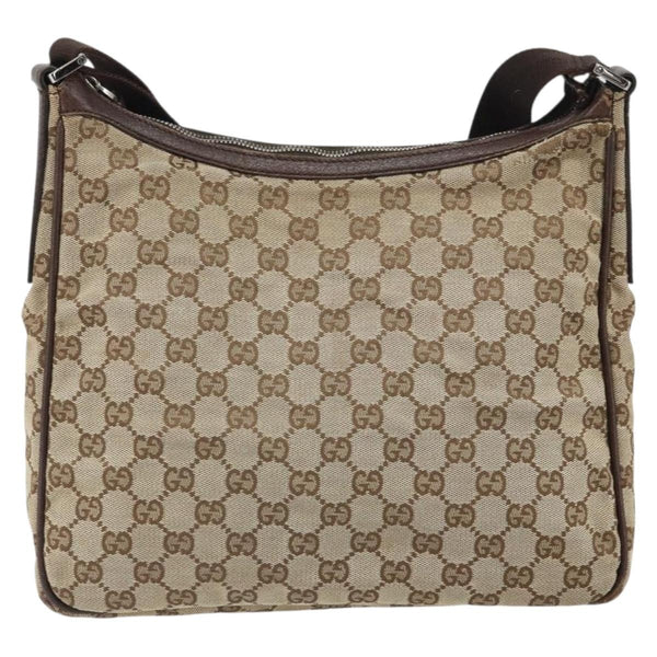 Gucci Vintage Shoulder Bag GG Canvas and Leather Small