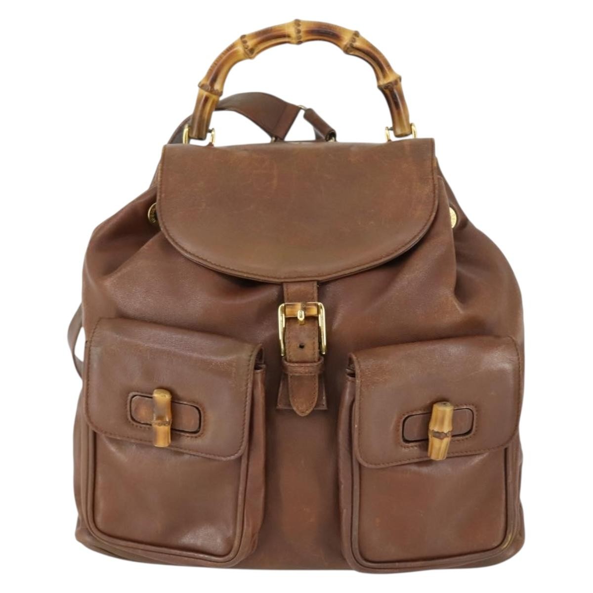 Gucci Vintage Bamboo Backpack Leather - image 1