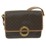 Celine Vintage Macadam Circle Logo Shoulder Bag Canvas and Leather - image 18