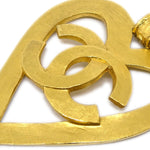 Chanel Vintage CC Heart Cut Out Drop Clip-On Earrings Metal - image 2