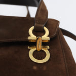 Salvatore Ferragamo Gancini handbag Suede - image 12