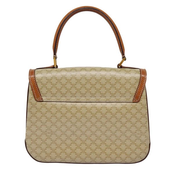 Celine Vintage Convertible Top Handle Bag Macadam Coated Canvas Medium