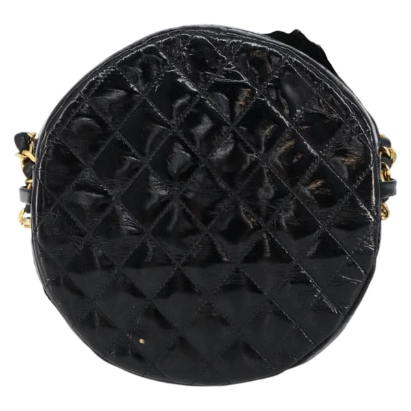 Chanel Vintage Camellia Round Evening Bag Lambskin and Satin