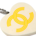Chanel CC Heart Pendant Necklace Metal and Enamel - image 3
