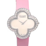 Van Cleef & Arpels Alhambra Quartz Watch White Gold and Satin with Diamond Bezel and Mother of Pearl 26 - image 4