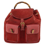 Gucci Vintage Bamboo Backpack Suede Medium - image 1