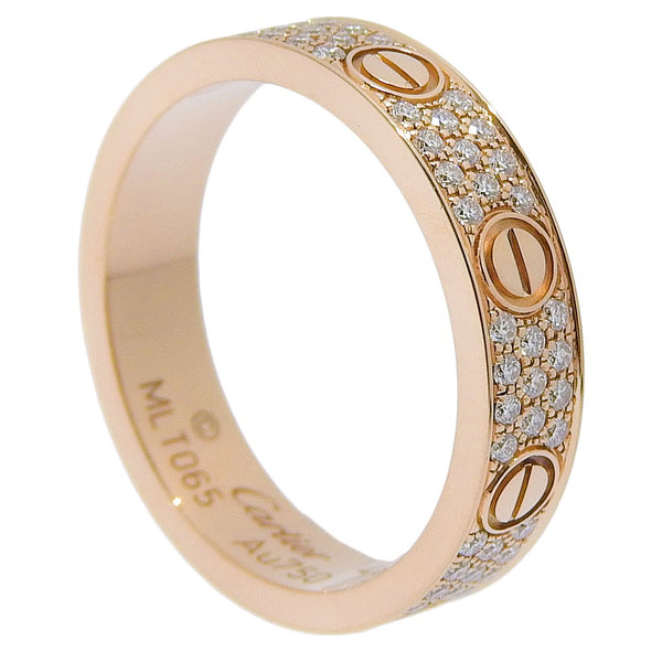 Cartier Love Wedding Band Pave Diamonds Ring 18K Yellow Gold and Diamonds Small